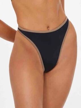 SOSO Swim High Waisted Bikini Bottoms Black Size S NWT